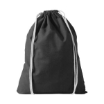 Cotton drawstring backpack, 100 g/m² black colour