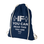 Cotton drawstring backpack, 100 g/m² dark blue colour