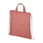 Drawstring bag made from recycled materials, 210 g/m² red colour