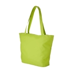 Bag with compartments, zipper and pocket lime colour