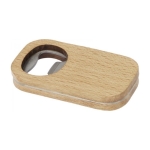 Bottle opener with wooden coaster function light wood colour