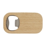 Bottle opener with wooden coaster function light wood colour