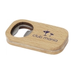 Bottle opener with wooden coaster function light wood colour