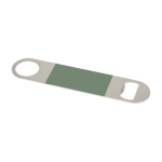 Steel bottle opener with colour detail green colour