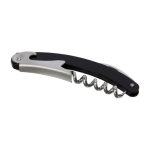 Stainless steel corkscrew with bottle opener black colour