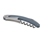 Stainless steel corkscrew with bottle opener blue colour