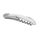 Stainless steel corkscrew with bottle opener white colour