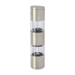 Salt and pepper grinder with dual ends silver colour