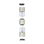 Salt and pepper grinder with dual ends silver colour