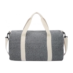 Polyester and recycled cotton bag with adjustable strap marbled grey colour