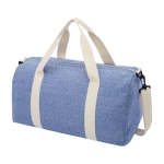 Polyester and recycled cotton bag with adjustable strap marbled blue colour