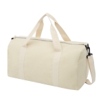 Polyester and recycled cotton bag with adjustable strap natural colour