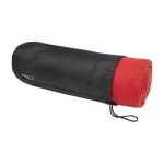 Blanket for outdoor and indoor use, polar with RPET cover red colour