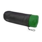 Blanket for outdoor and indoor use, polar with RPET cover green colour