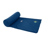 Blanket for outdoor and indoor use, polar with RPET cover navy-blue colour