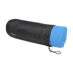 Blanket for outdoor and indoor use, polar with RPET cover light blue colour