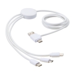 Multi-connection charging cable white colour