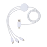 Multi-connection charging cable white colour