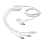 Multi-connection charging cable white colour