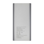 Powerbank with battery indicator Powercard, 8,000 mAh silver colour