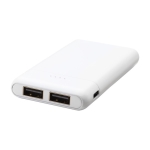 Pocket-sized external battery with two ports, 5,000 mAh white colour