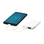 Pocket-sized external battery with two ports, 5,000 mAh white colour