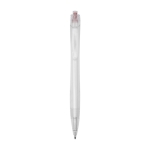 Transparent recycled ballpoint pen with blue ink Marksman® Honhua red colour