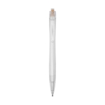 Transparent recycled ballpoint pen with blue ink Marksman® Honhua orange colour