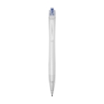 Transparent recycled ballpoint pen with blue ink Marksman® Honhua royal blue colour