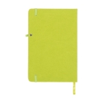 Notebook with inner pocket, A5 lined pages lime colour