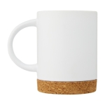 Ceramic mug with cork base, 425 ml white colour