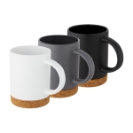 Ceramic mug with cork base, 425 ml white colour