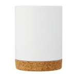 Ceramic mug with cork base, 425 ml white colour