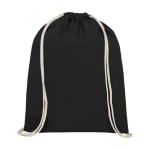 Cotton drawstring backpack, resistant to 5 kg, 140 g/m² black colour