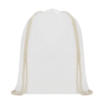 Cotton drawstring backpack, resistant to 5 kg, 140 g/m² white colour