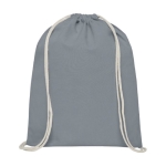 Cotton drawstring backpack, resistant to 5 kg, 140 g/m² grey colour