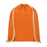 Cotton drawstring backpack, resistant to 5 kg, 140 g/m² orange colour