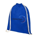 Cotton drawstring backpack, resistant to 5 kg, 140 g/m² royal blue colour