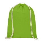 Cotton drawstring backpack, resistant to 5 kg, 140 g/m² lime colour