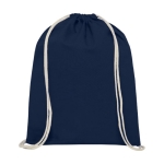 Cotton drawstring backpack, resistant to 5 kg, 140 g/m² navy-blue colour