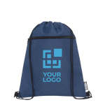 Recycled drawstring backpack with pocket