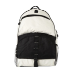 Backpack with multiple device pockets in polyester white/black colour