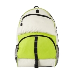 Backpack with multiple device pockets in polyester lime colour