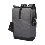 Grey and black padded backpack for 15.6'' laptop dark grey colour