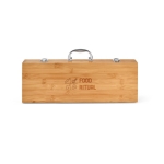 6-piece grill set, bamboo & stainless steel, in a case natural colour image with logo 2