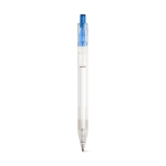 Eco pen made from recycled plastic with black ink, RPET blue colour first view