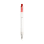 Eco pen made from recycled plastic with black ink, RPET red colour first view