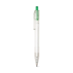 Eco pen made from recycled plastic with black ink, RPET green colour second view