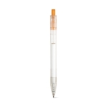 Eco pen made from recycled plastic with black ink, RPET orange colour first view