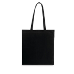 Branded coloured cotton bag 140 g/m² black colour